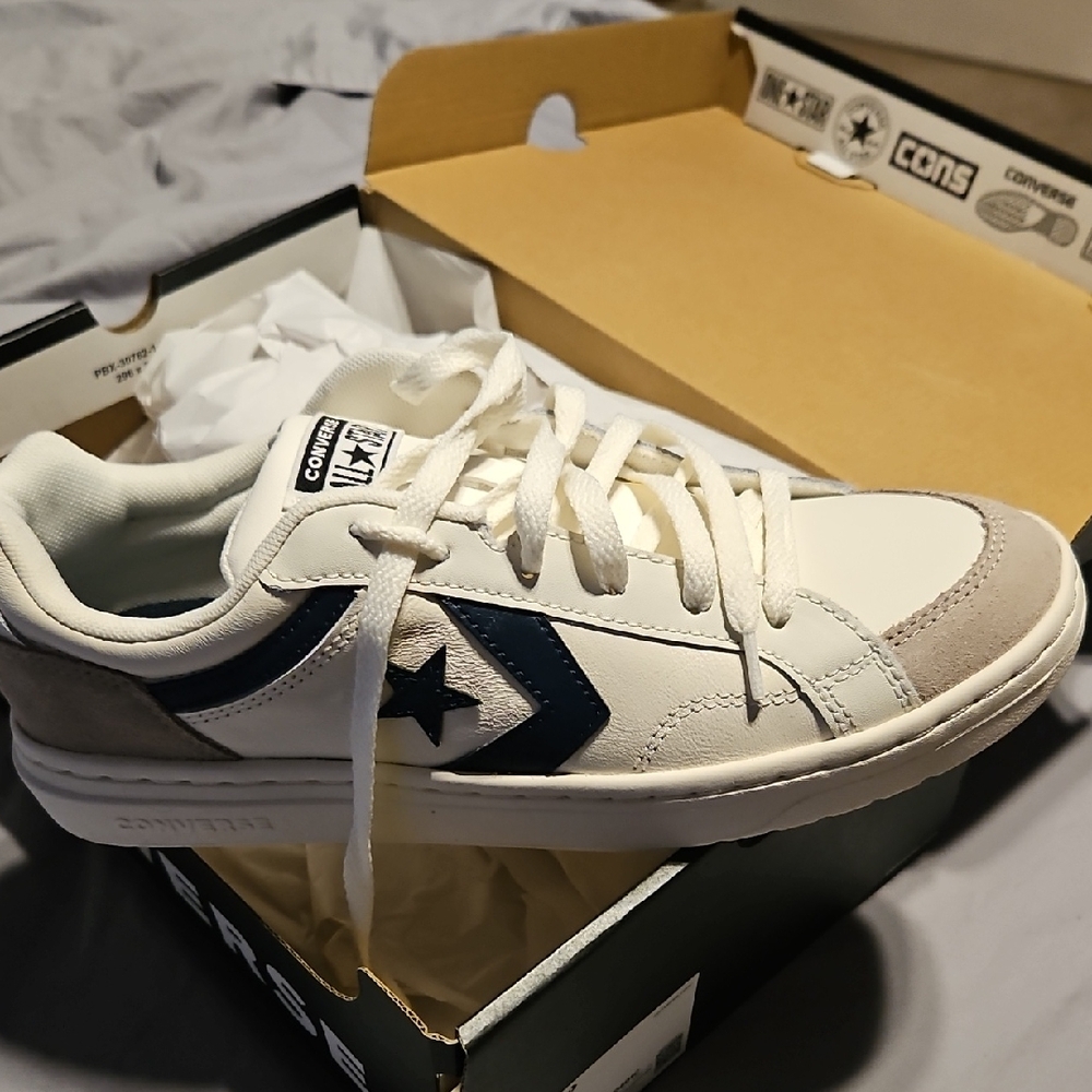 Converse White and Navy Sneakers